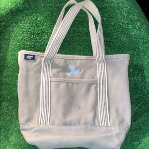 Vintage Lands END Canvas Tote cream and grayish Straps